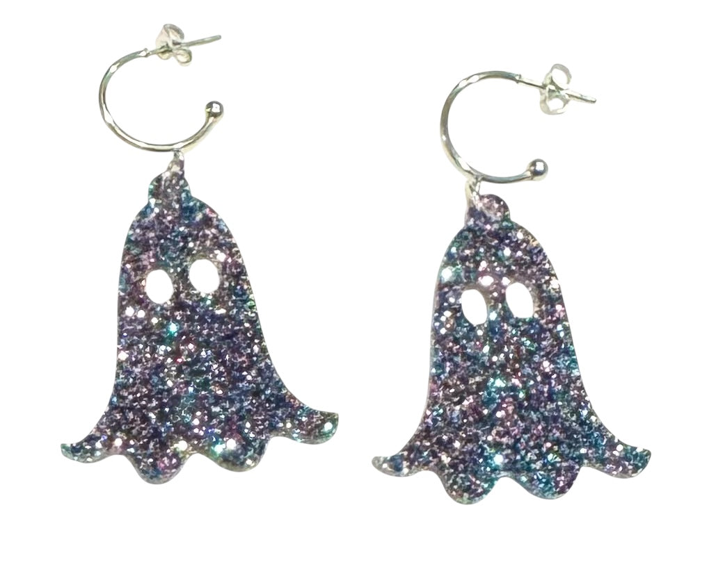 Glitter Halloween Earrings – Loop Stud & Hoop Dangle Styles