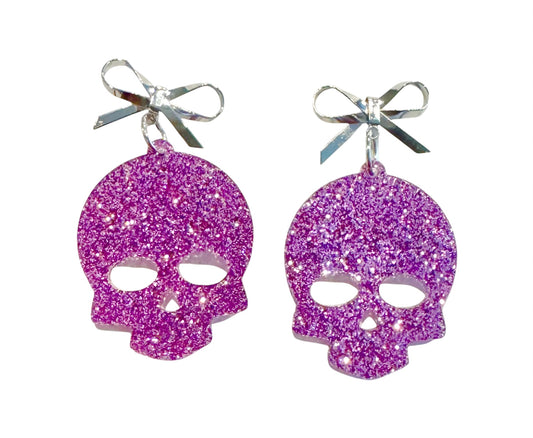 Skull Earrings with Bows