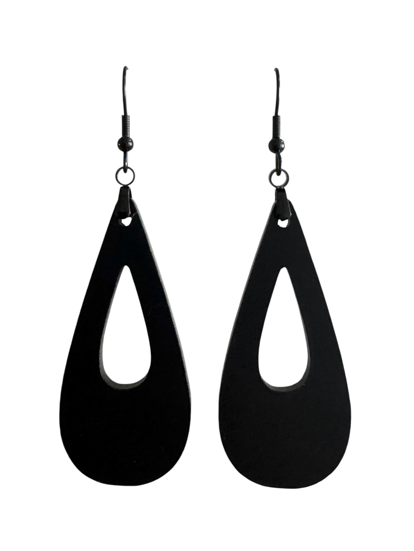 Teardrop Acrylic Earrings – With Black & Leopard Accents