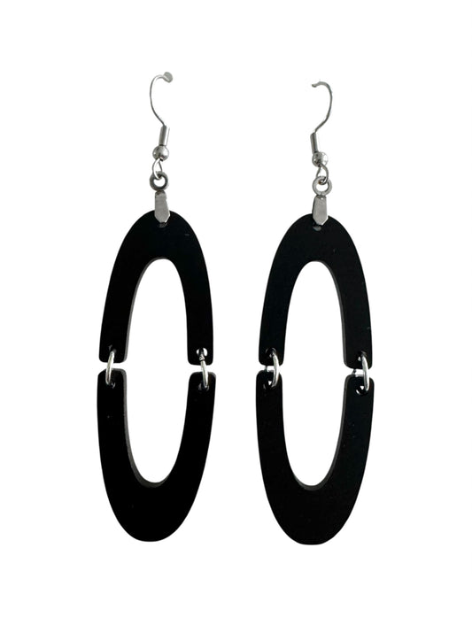 Oval and Bar Acrylic Earrings – Stud & Dangle Styles
