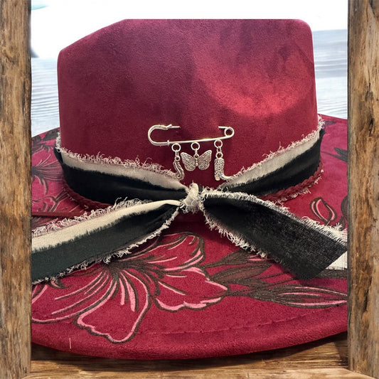 Purple - Floral and Butterfly Laser Engraved Hat