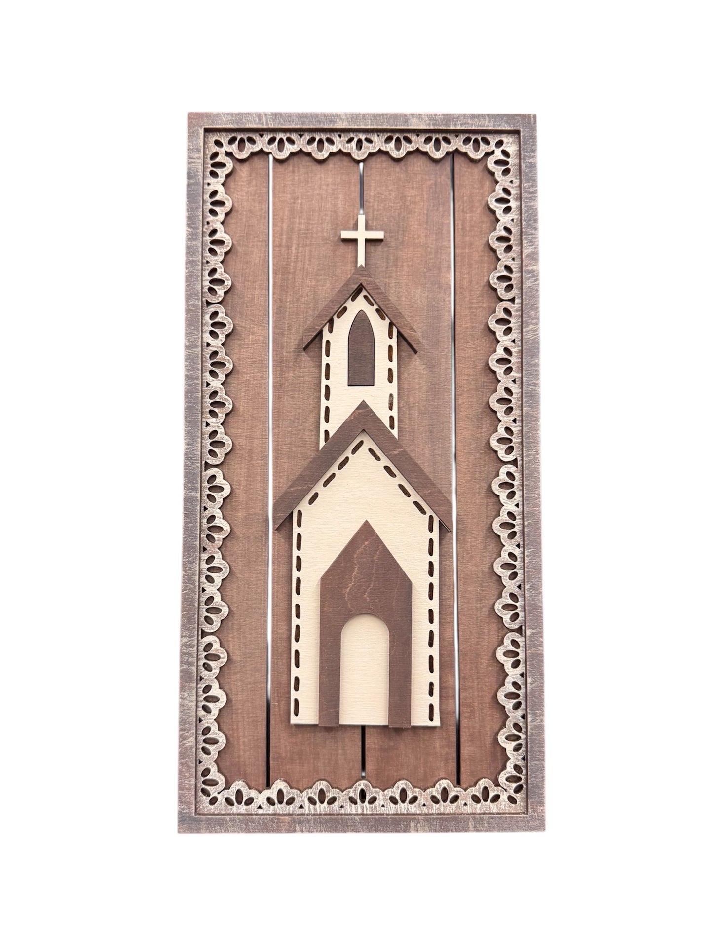 Vintage Lace frame church