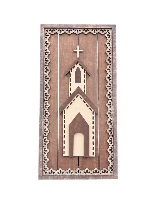 Vintage Lace frame church
