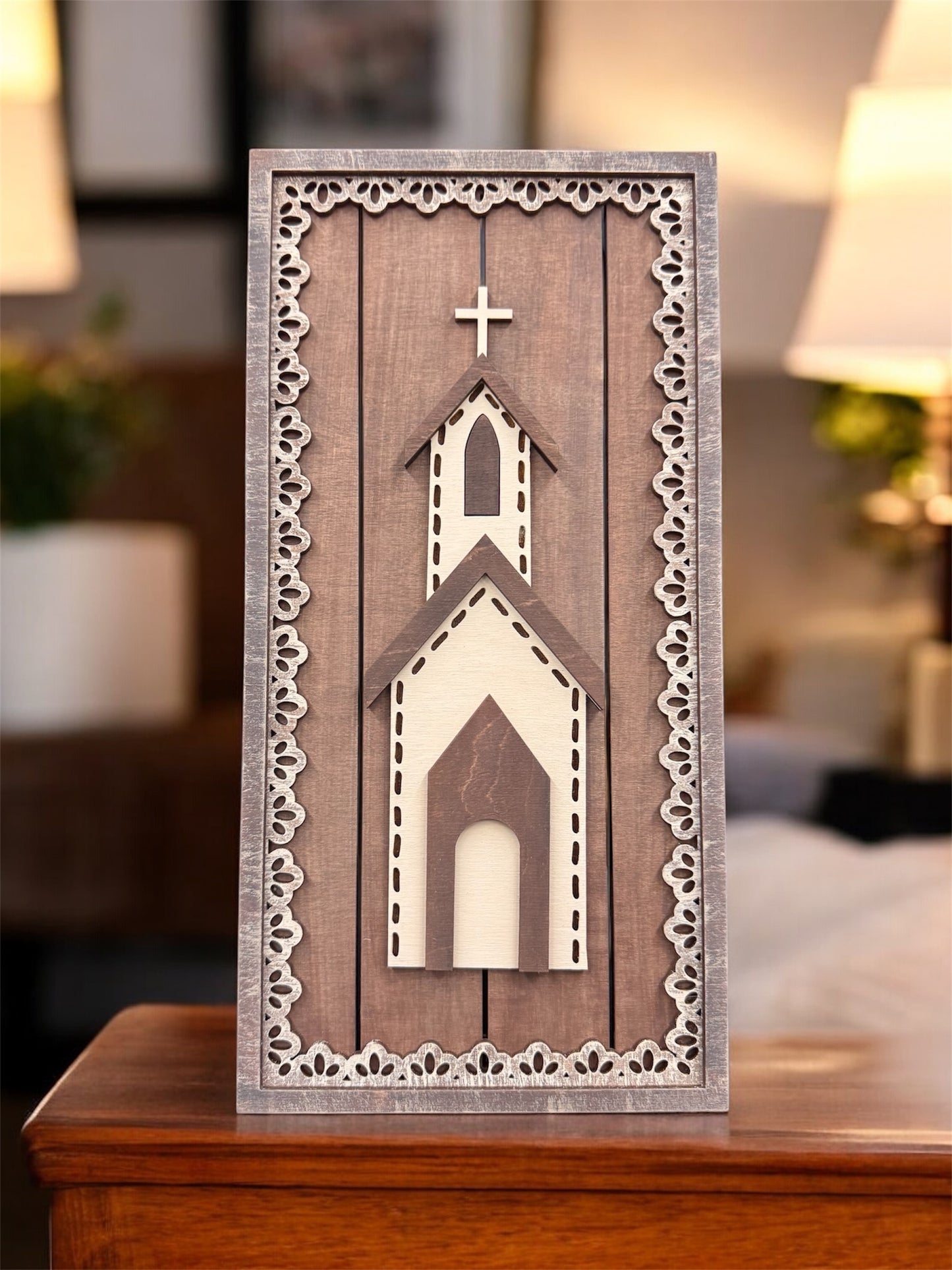 Vintage Lace frame church