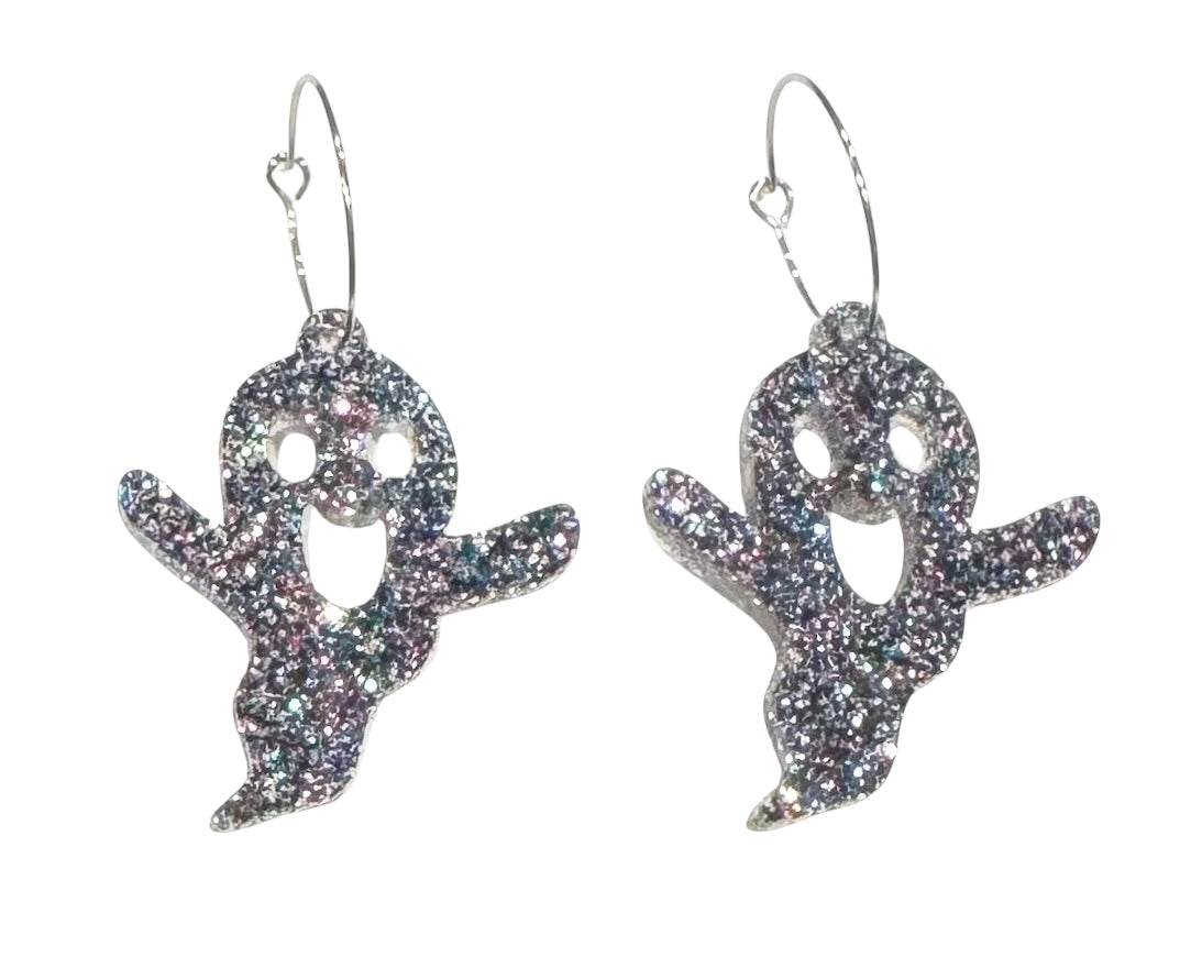Glitter Halloween Earrings – Loop Stud & Hoop Dangle Styles