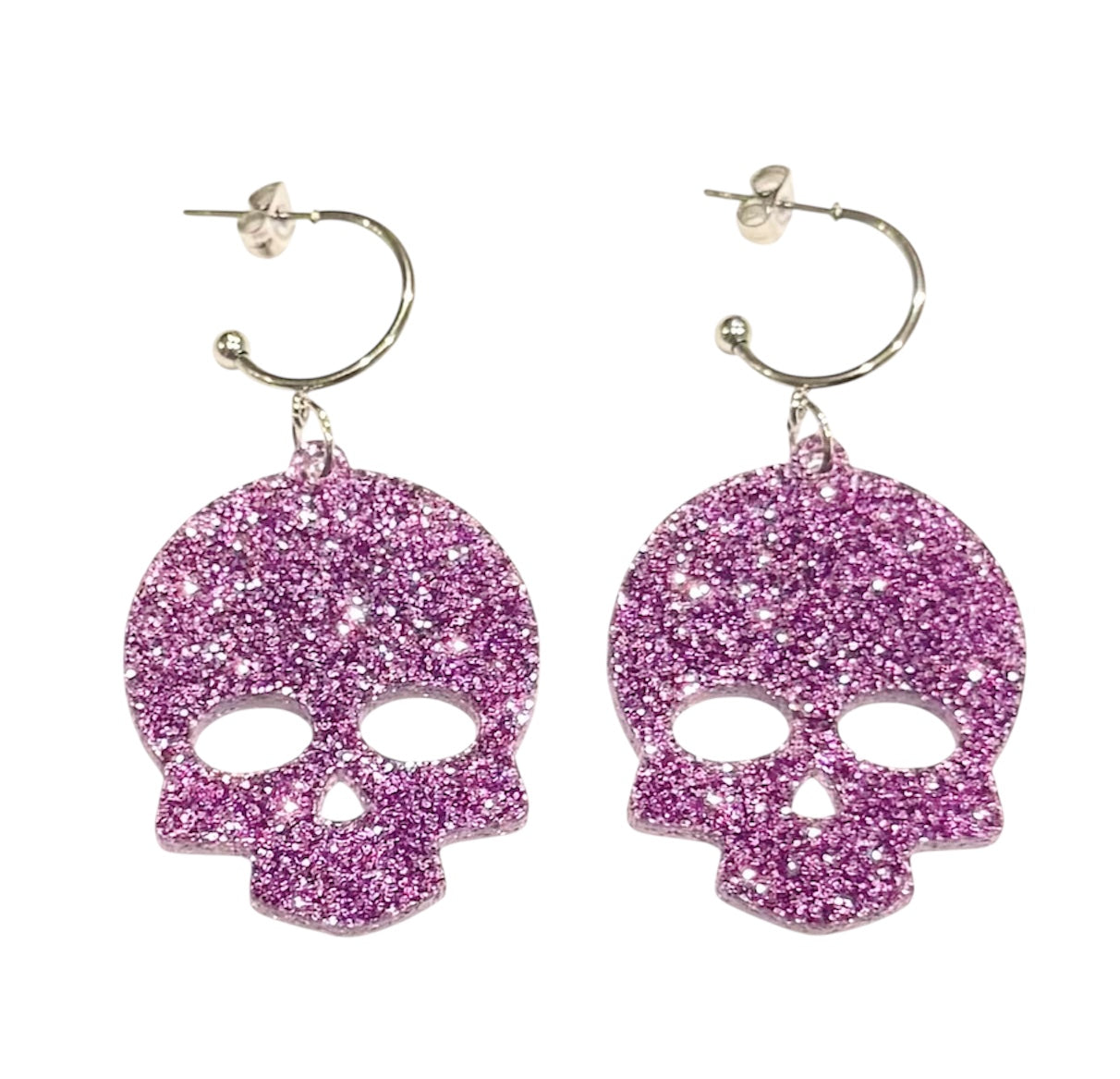 Glitter Halloween Earrings – Loop Stud & Hoop Dangle Styles