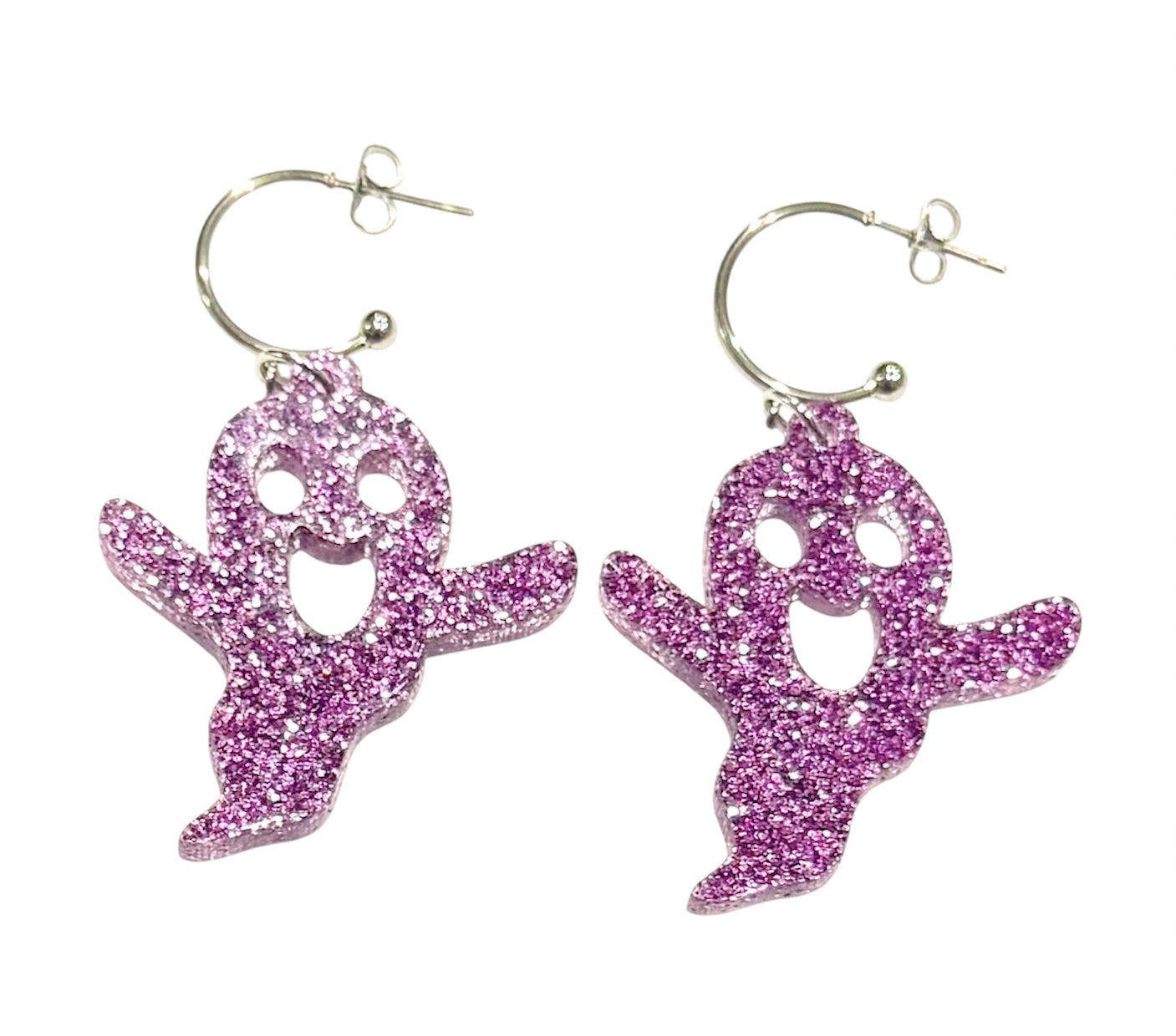 Glitter Halloween Earrings – Loop Stud & Hoop Dangle Styles