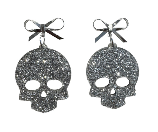 Skull Earrings with Bows