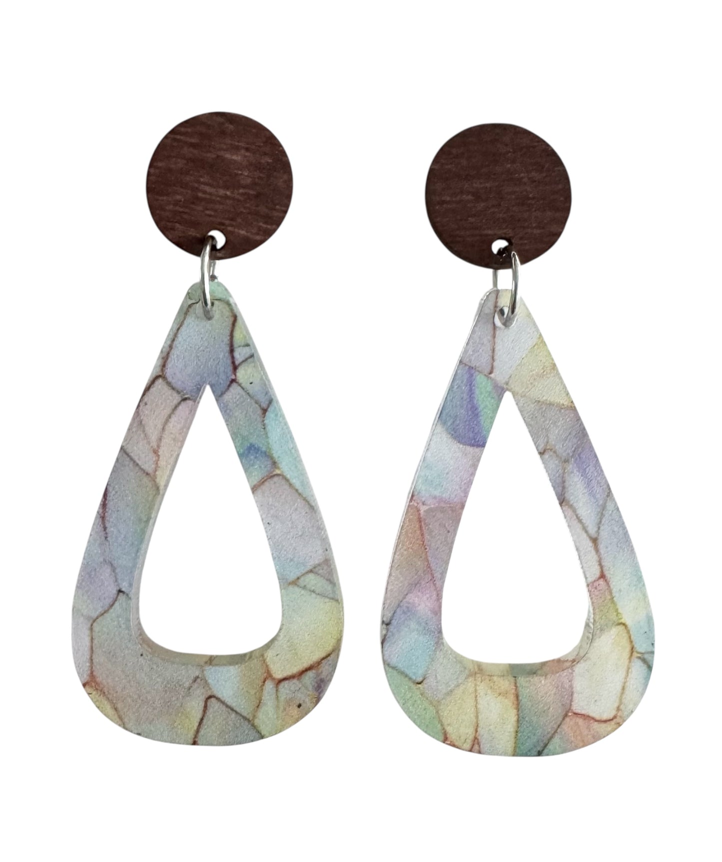 Teardrop Pastel Mosaic Earrings – Post & Dangle Styles