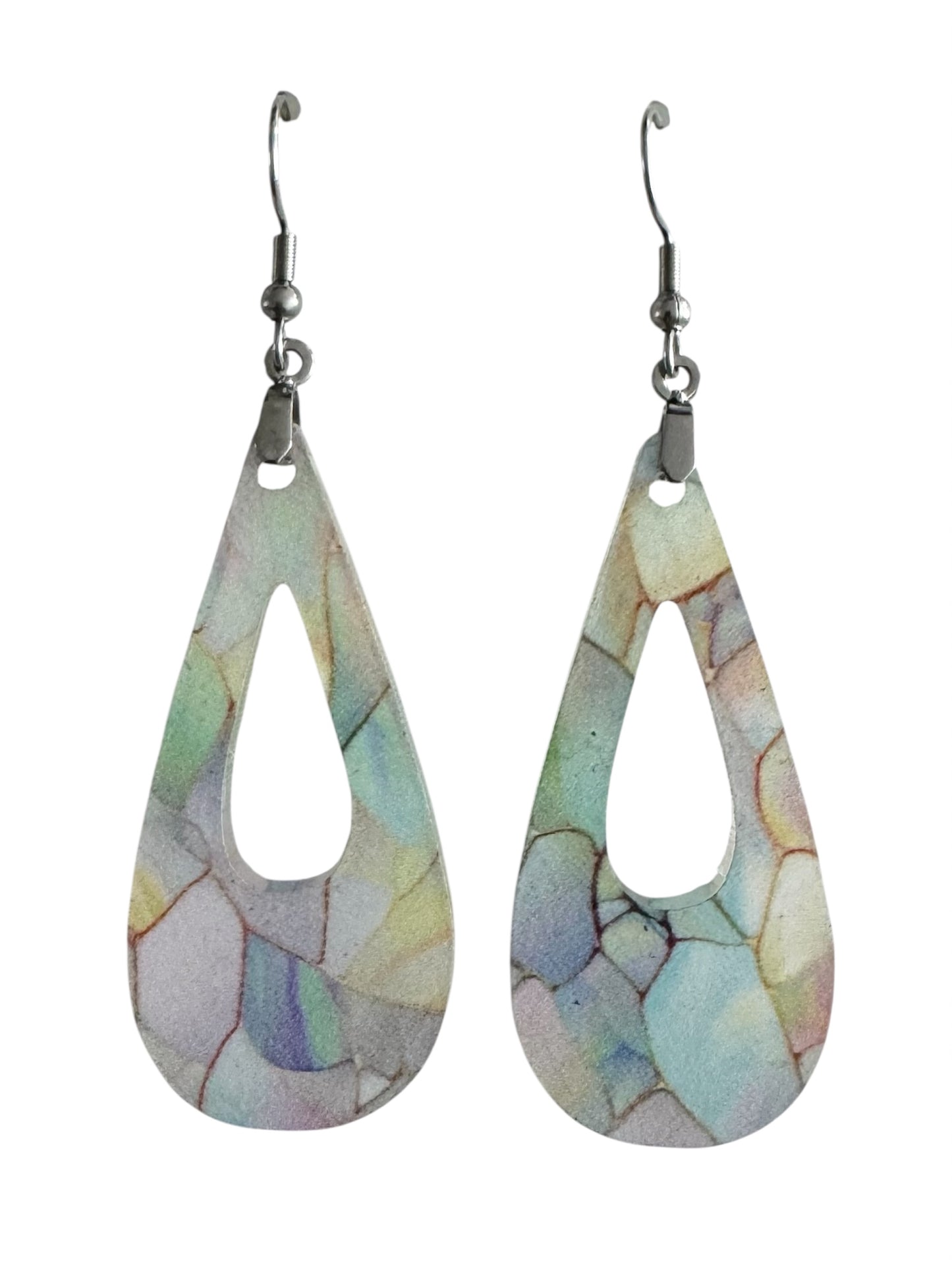 Teardrop Pastel Mosaic Earrings – Post & Dangle Styles