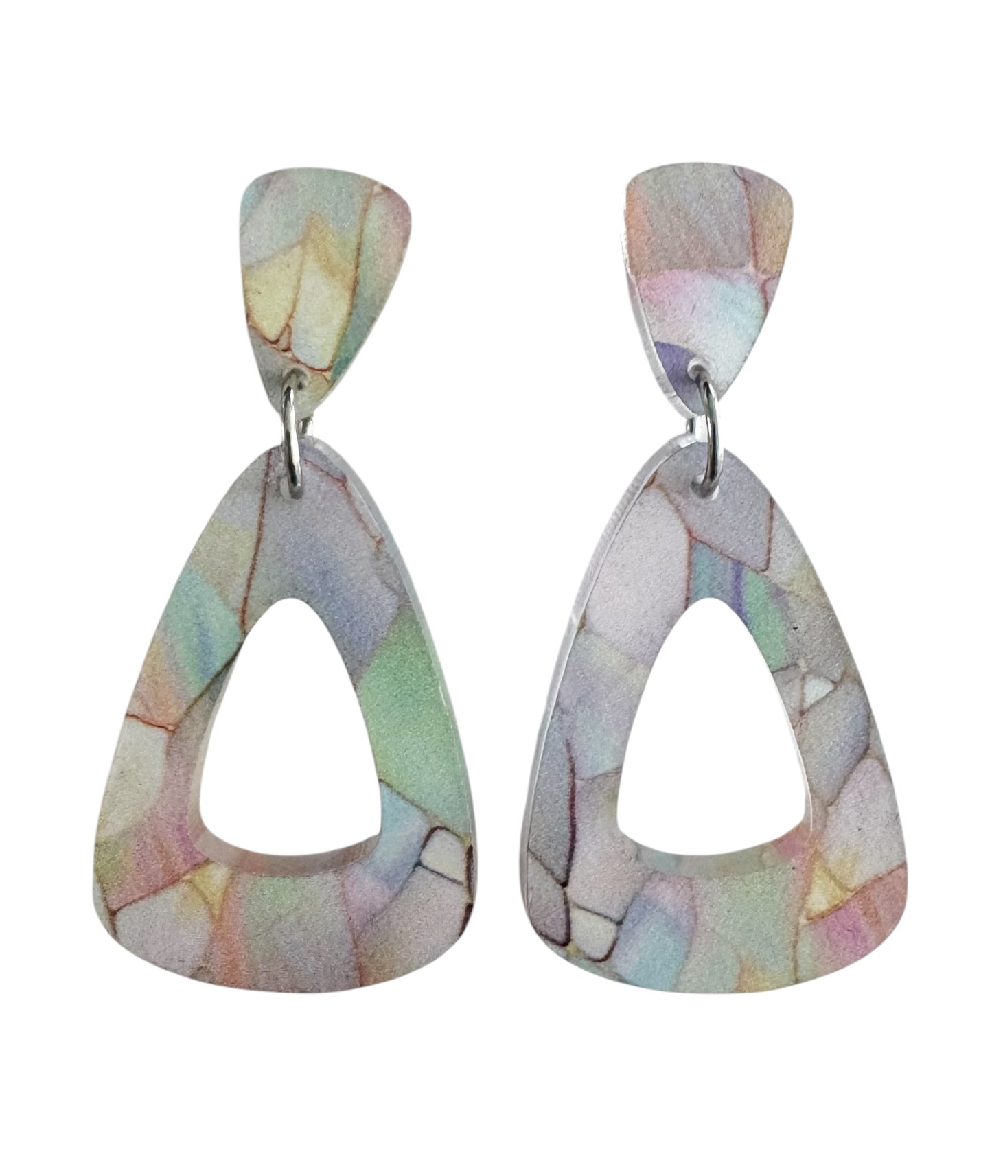 Teardrop Pastel Mosaic Earrings – Post & Dangle Styles