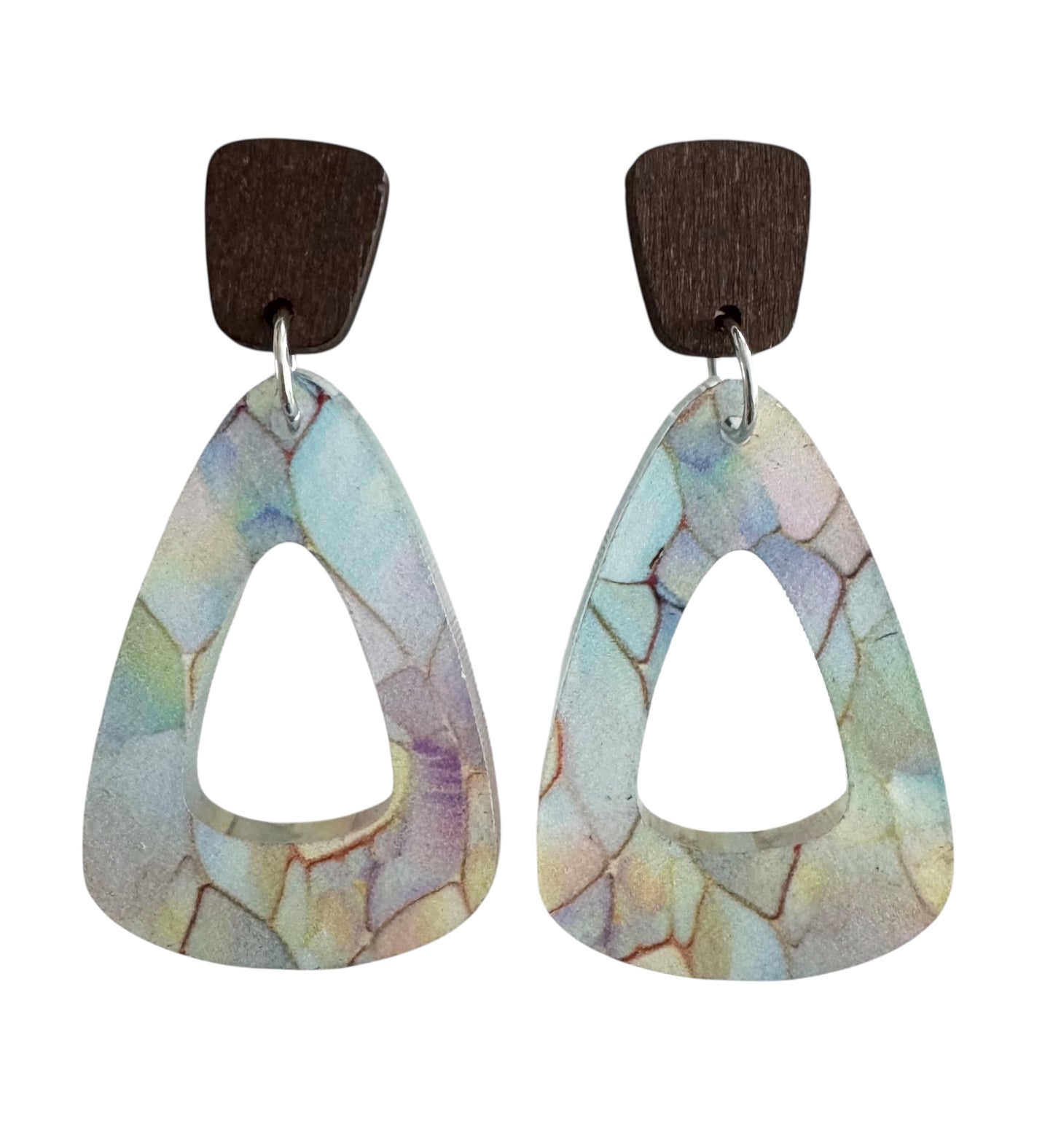 Teardrop Pastel Mosaic Earrings – Post & Dangle Styles