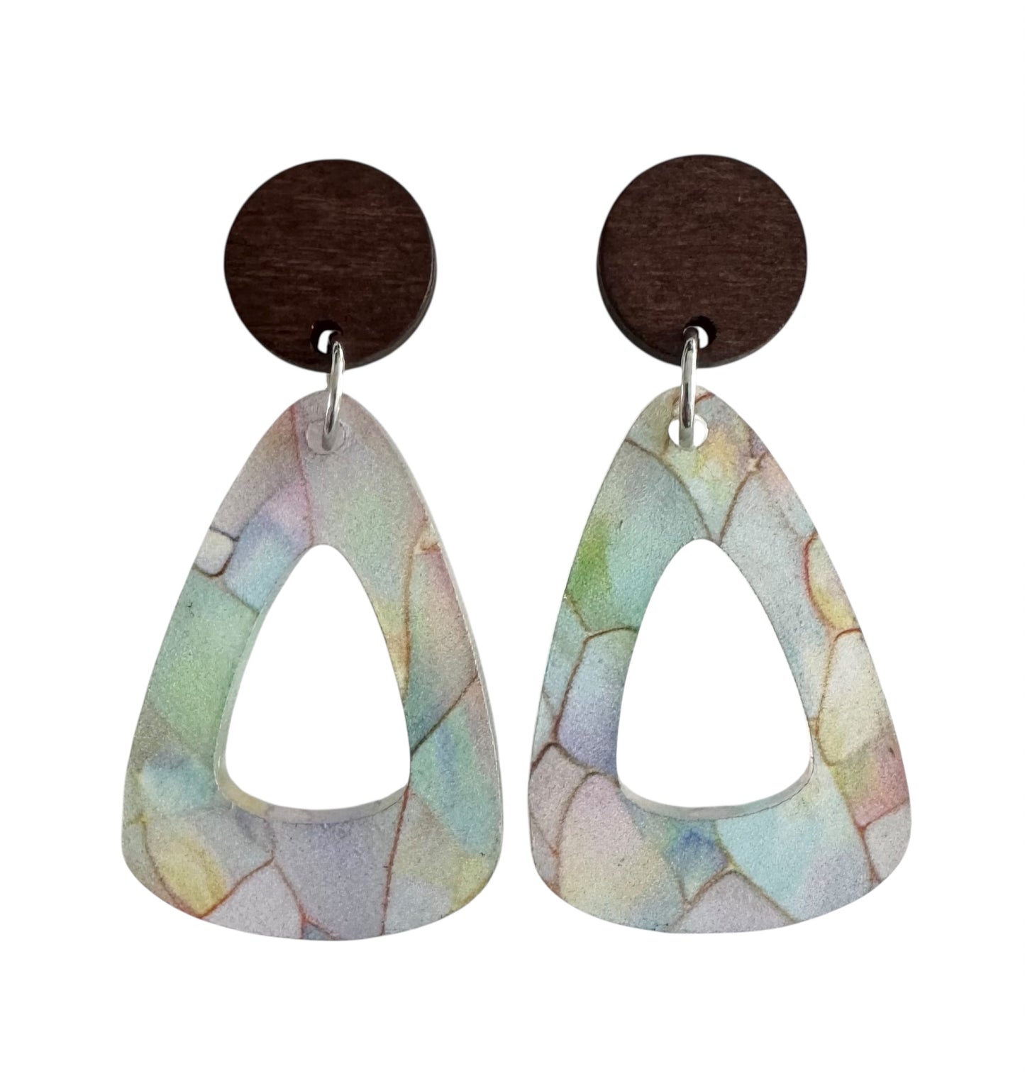 Teardrop Pastel Mosaic Earrings – Post & Dangle Styles