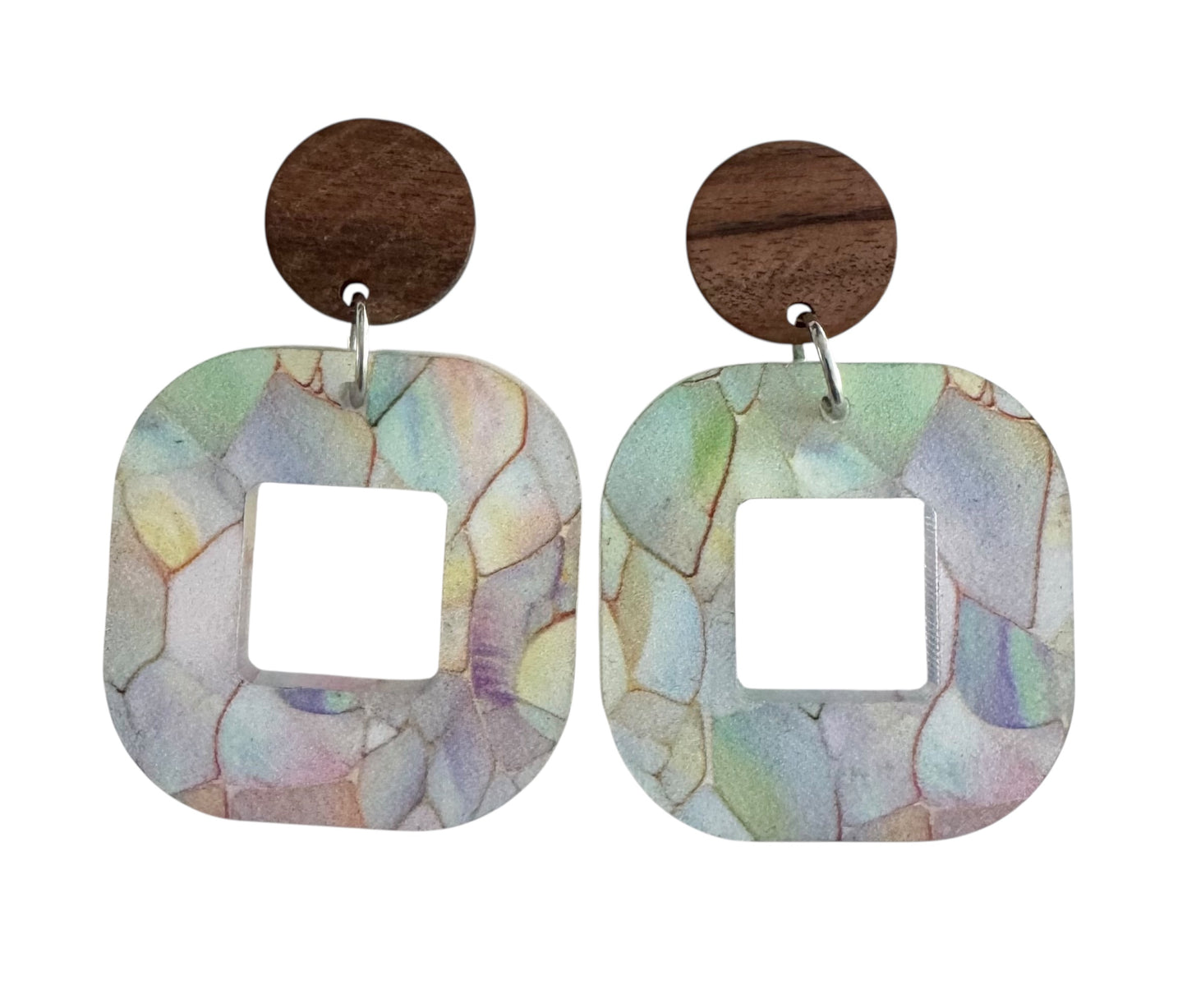 Pastel Mosaic Earrings – Post & Dangle Styles
