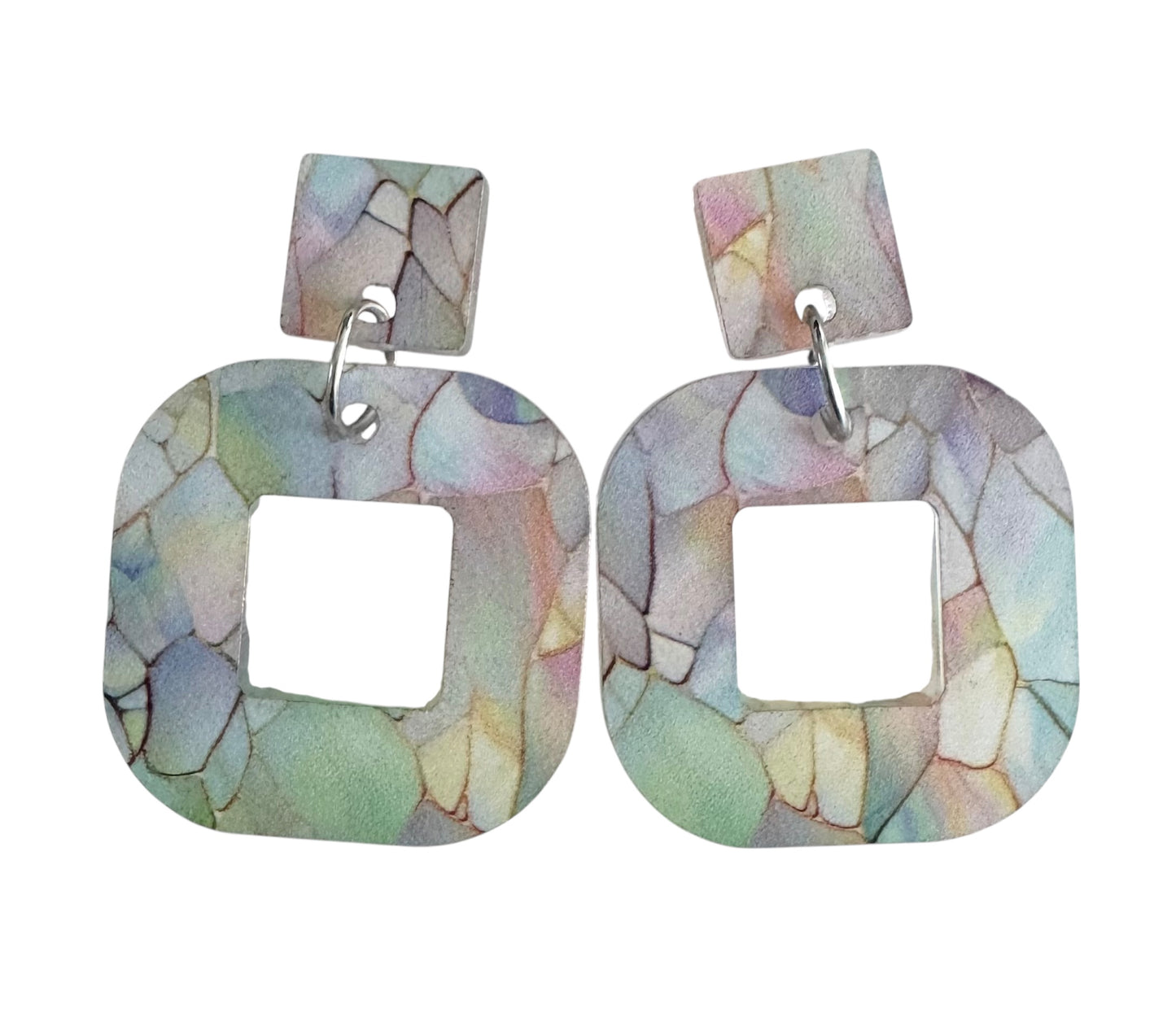 Pastel Mosaic Earrings – Post & Dangle Styles