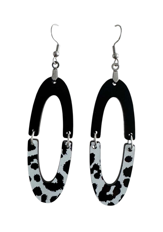 Oval and Bar Acrylic Earrings – Stud & Dangle Styles