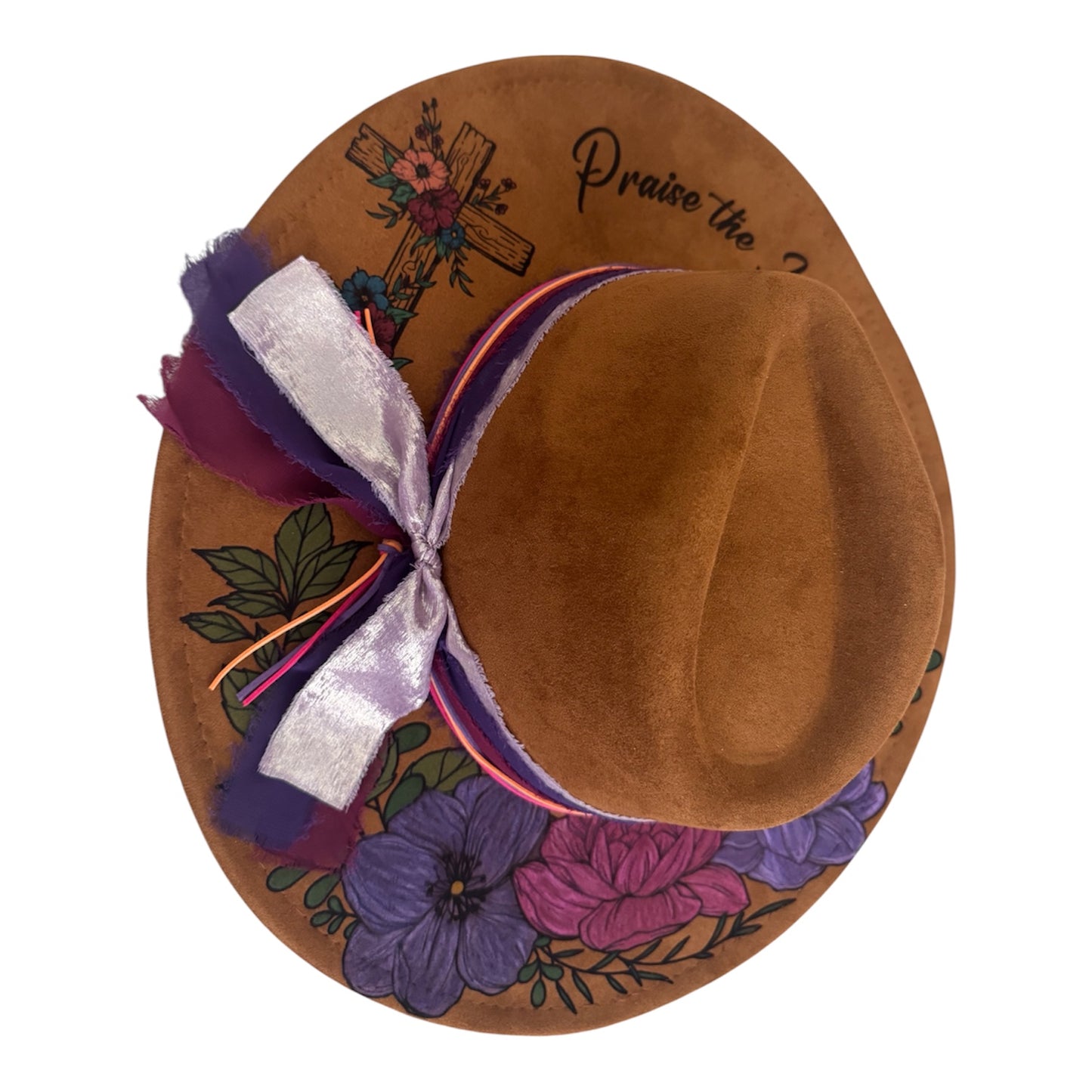 Floral/Cross "Praise The Lord" - Laser Engraved Hat
