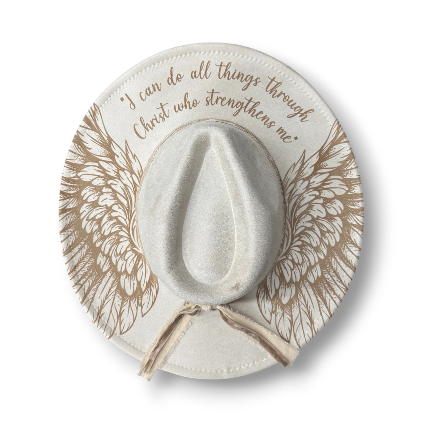 Ivory "I Can Do All Things Through Christ" Laser Engraved Hat